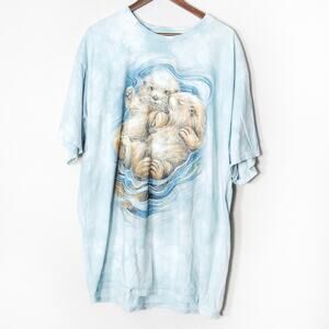 The Mountain Otter Graphic Tee Light Blue Size 2XL Coastal Nature Vintage